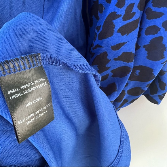 Torrid Animal Print Chiffon Shirtdress 3X 
Going Wild Blue Leopard100%Polyester - Picture 13 of 16